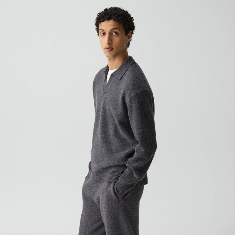 Polo Sweater in Boiled Wool 3