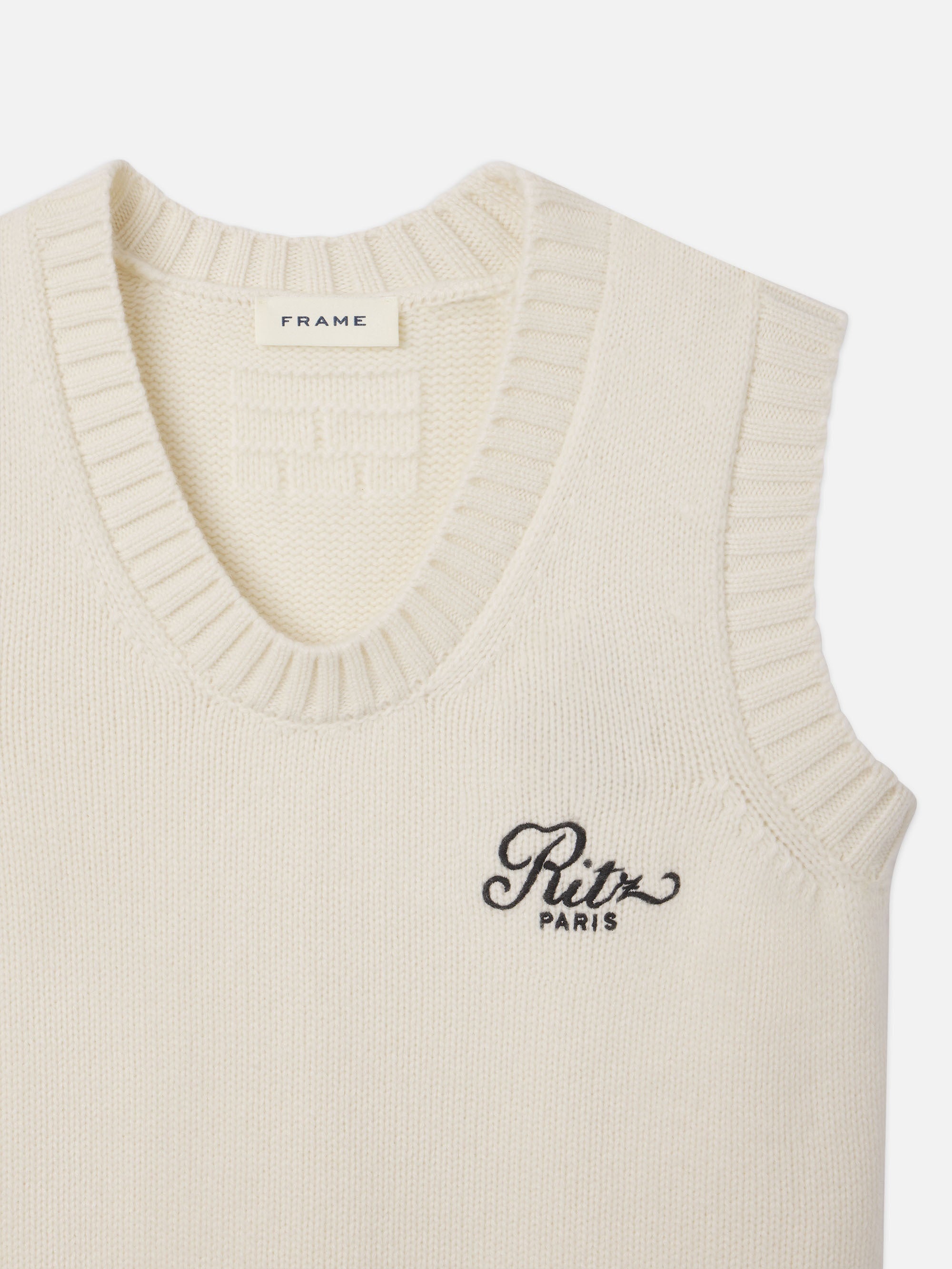 Ritz Men's Cashmere Sweater Vest in Cream - 4