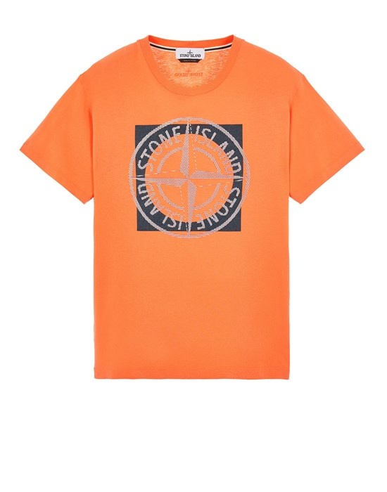 2NS93 30/1 COTTON JERSEY 'TRICROMIA TWO' PRINT_GARMENT DYED ORANGE - 1