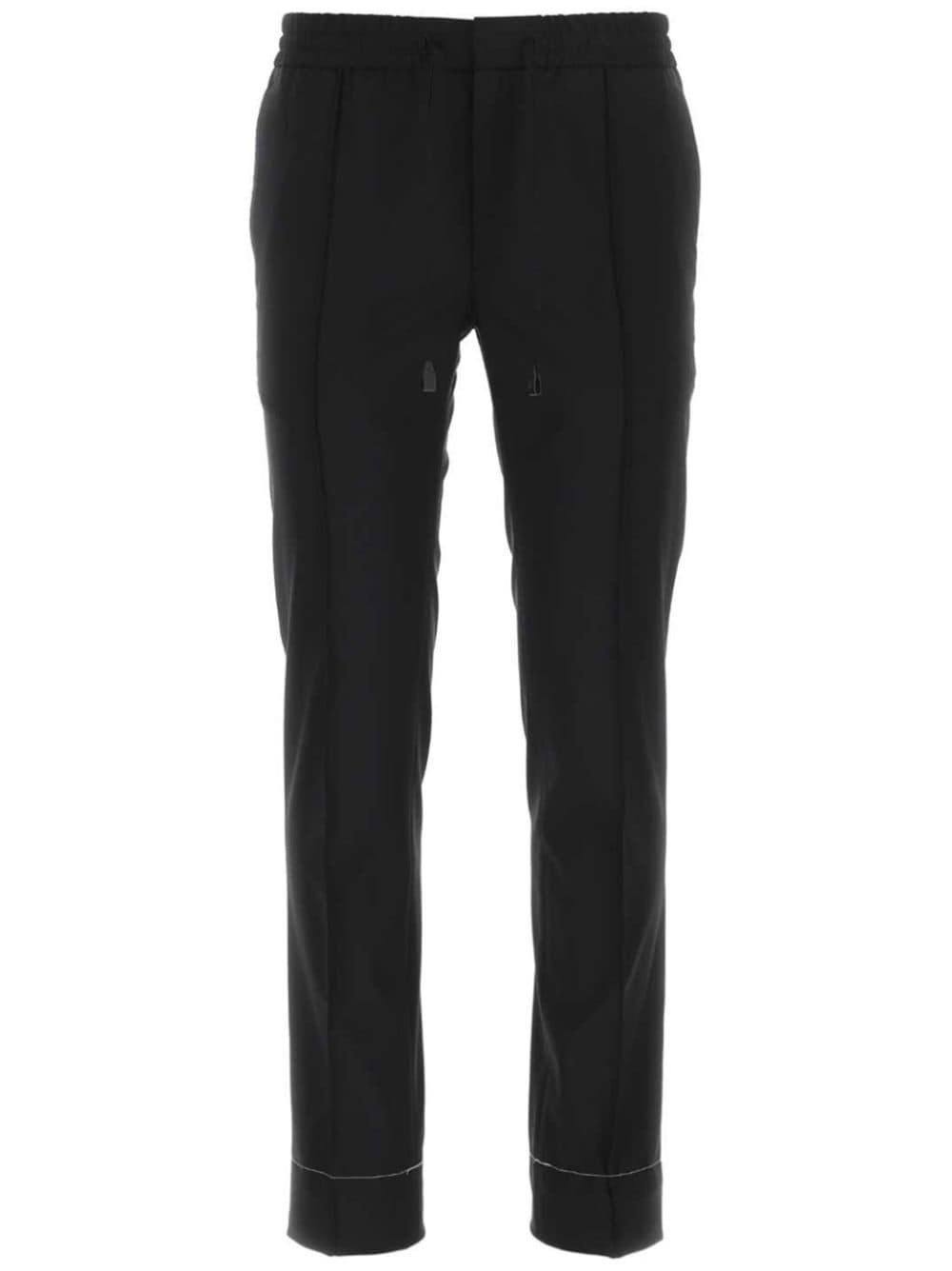 drawstring-waist wool trousers - 1