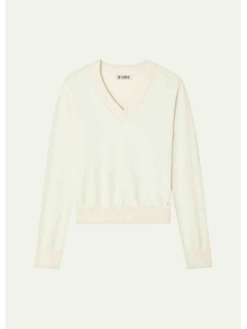 Lennox Cotton-Cashmere V-Neck Sweater 1