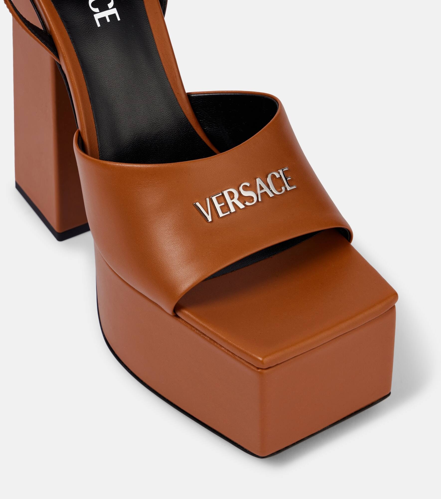 150 leather platform sandals - 5