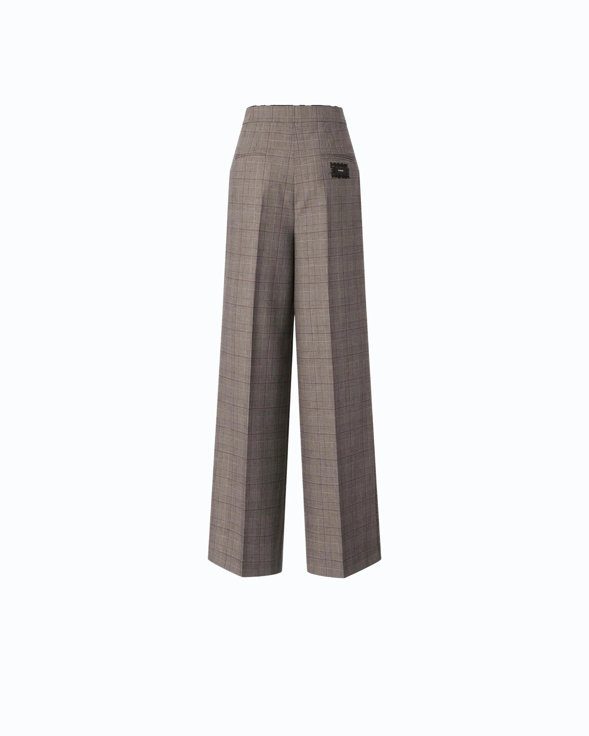 WIDE-LEG CHECK TROUSERS - 1