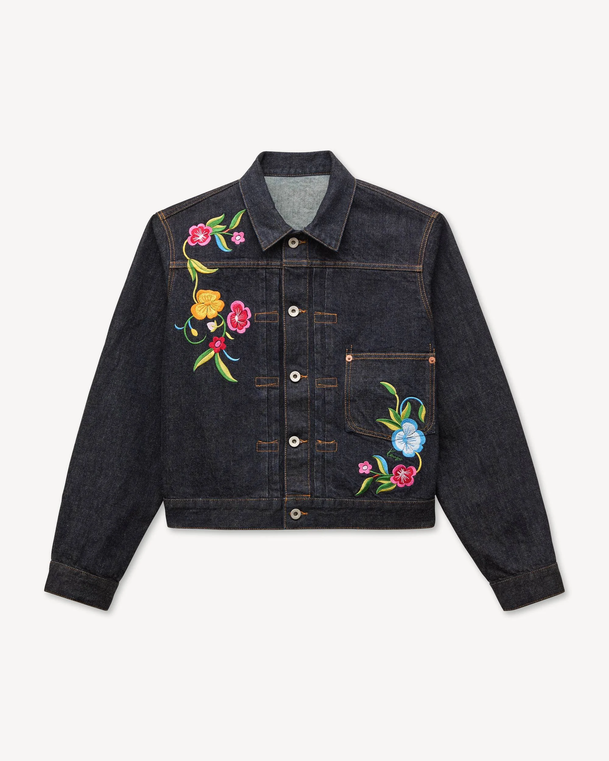 'KENZO Wildflower' trucker jacket in japanese denim - 1
