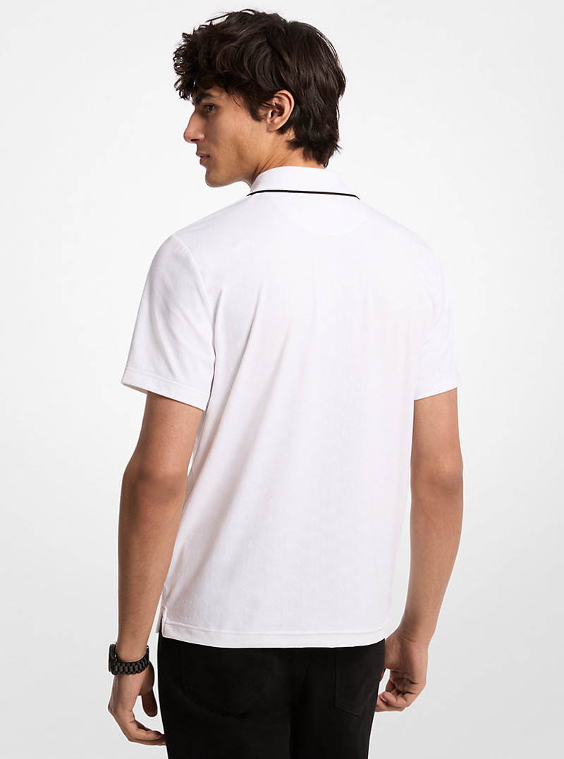 MICHAEL KORS Logo Jacquard Zip-Up Polo Shirt outlook