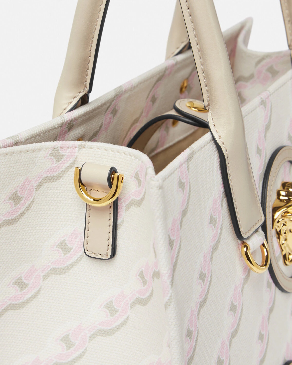 Chain Stripes La Medusa Small Tote Bag - 6