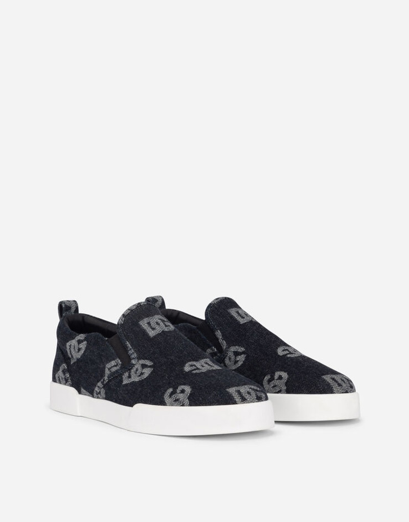 Dolce & Gabbana Portofino slip-on sneakers with denim logo outlook
