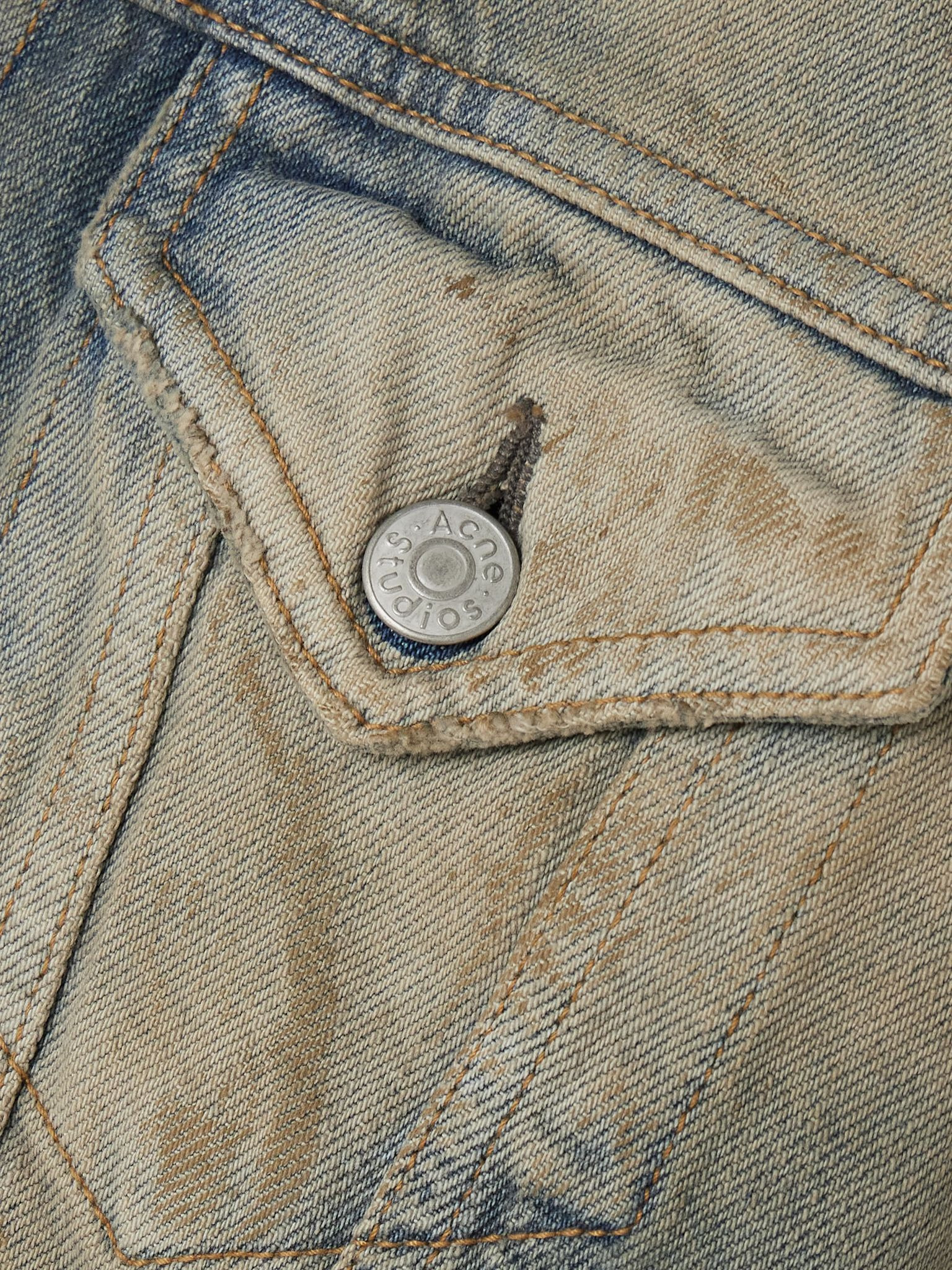 Hooded distressed organic denim jacket Light denim - 6