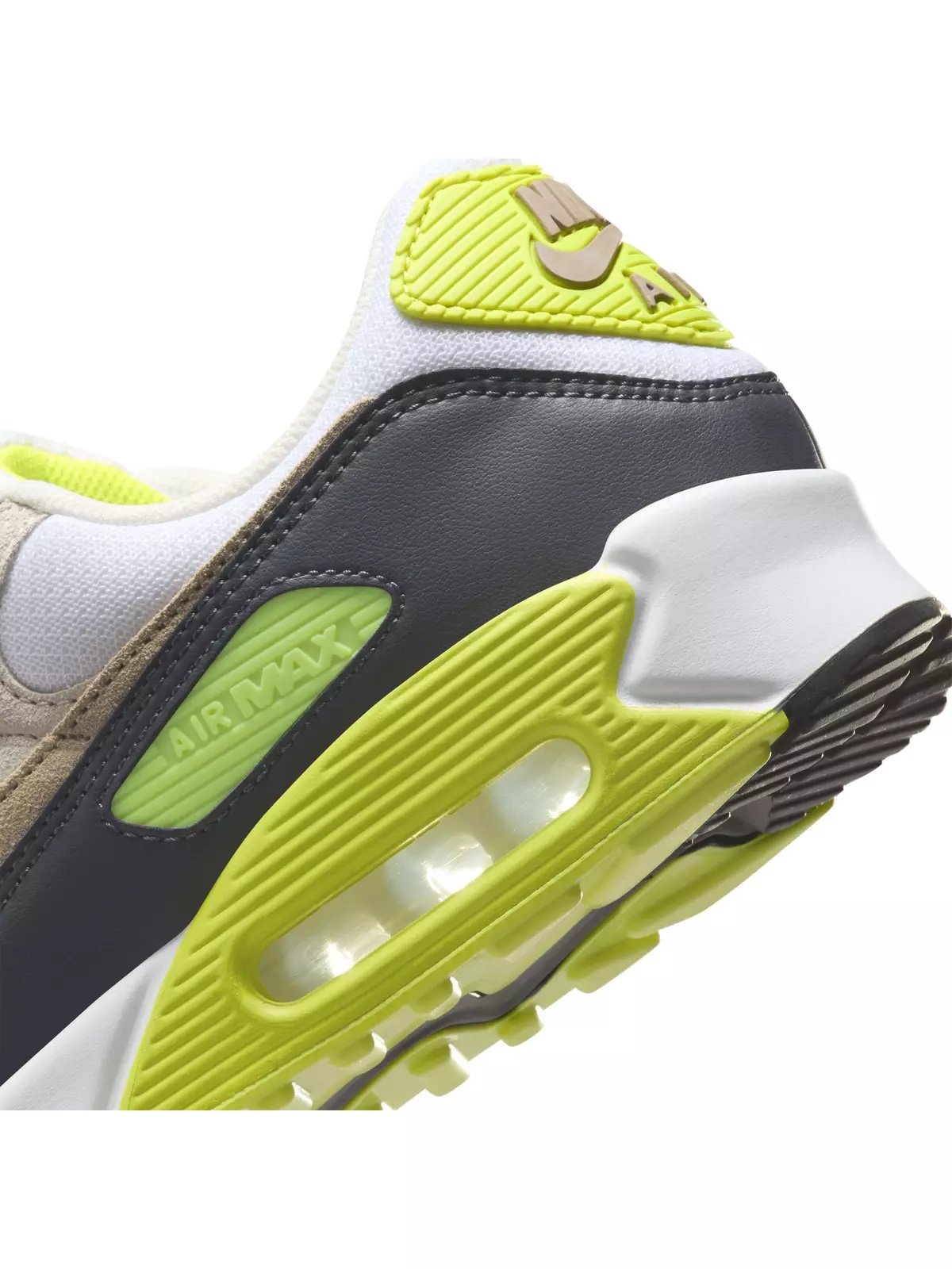 Air Max 90 "White/Cyber/Dark Smoke Grey/Khaki" Men's Shoe - 8