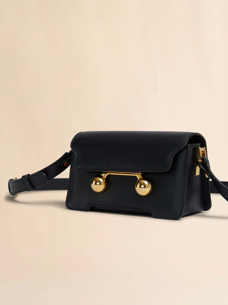 BLACK LEATHER TRUNKAROO MINI SHOULDER BAG 4