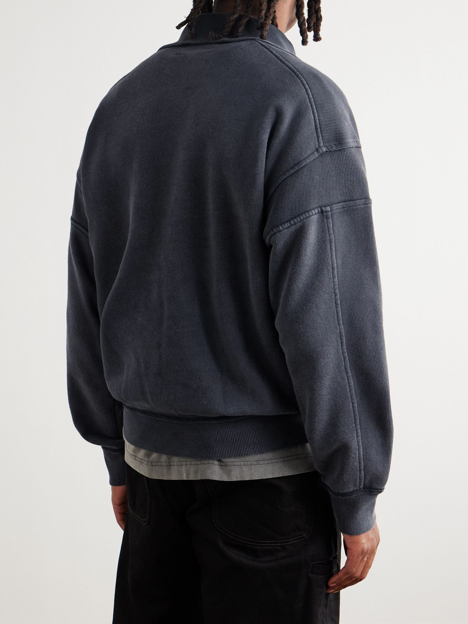 Malone Cotton-Jersey Half-Zip Sweatshirt Black - 3