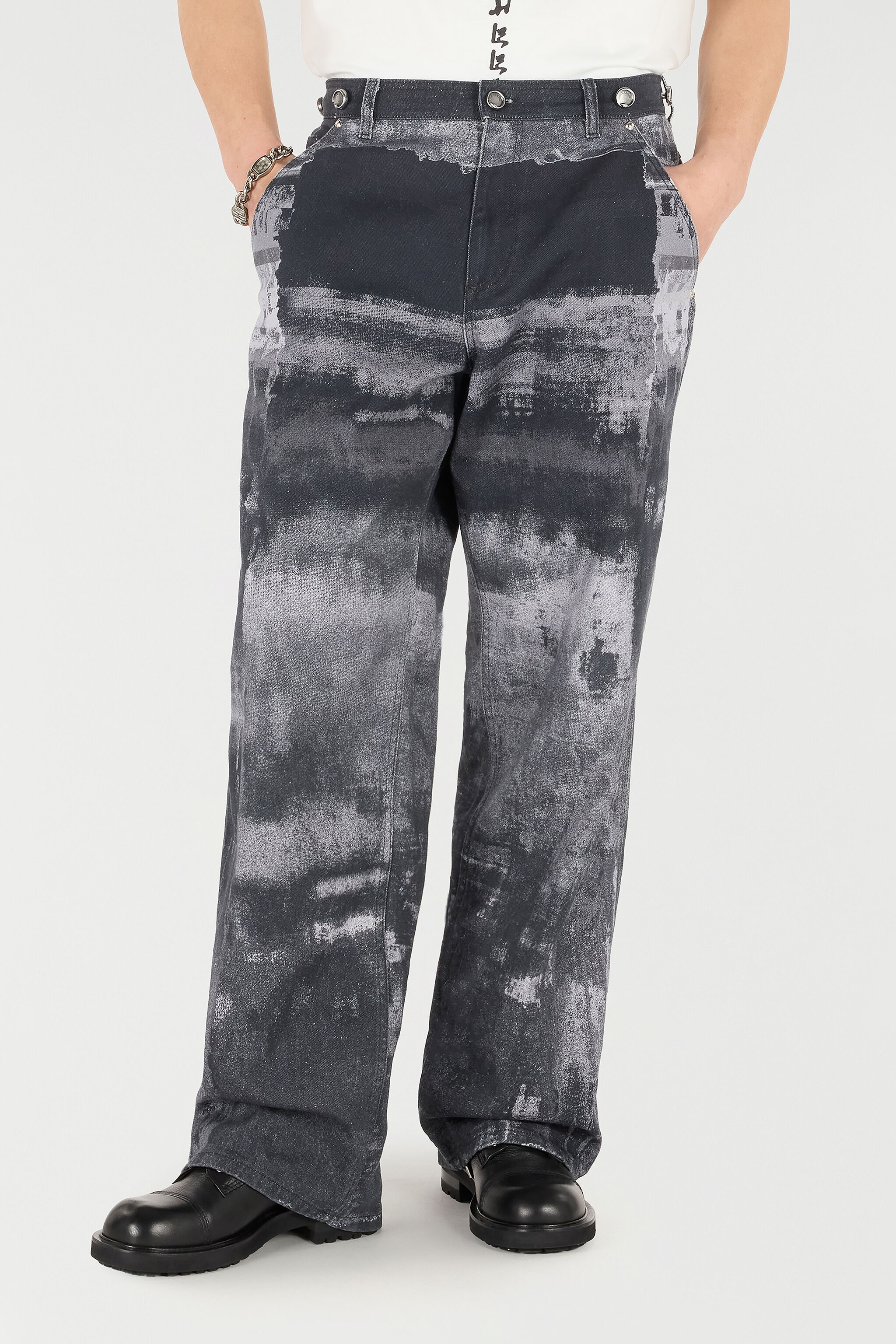 Pure Cotton Pants With A Used Effect - 3