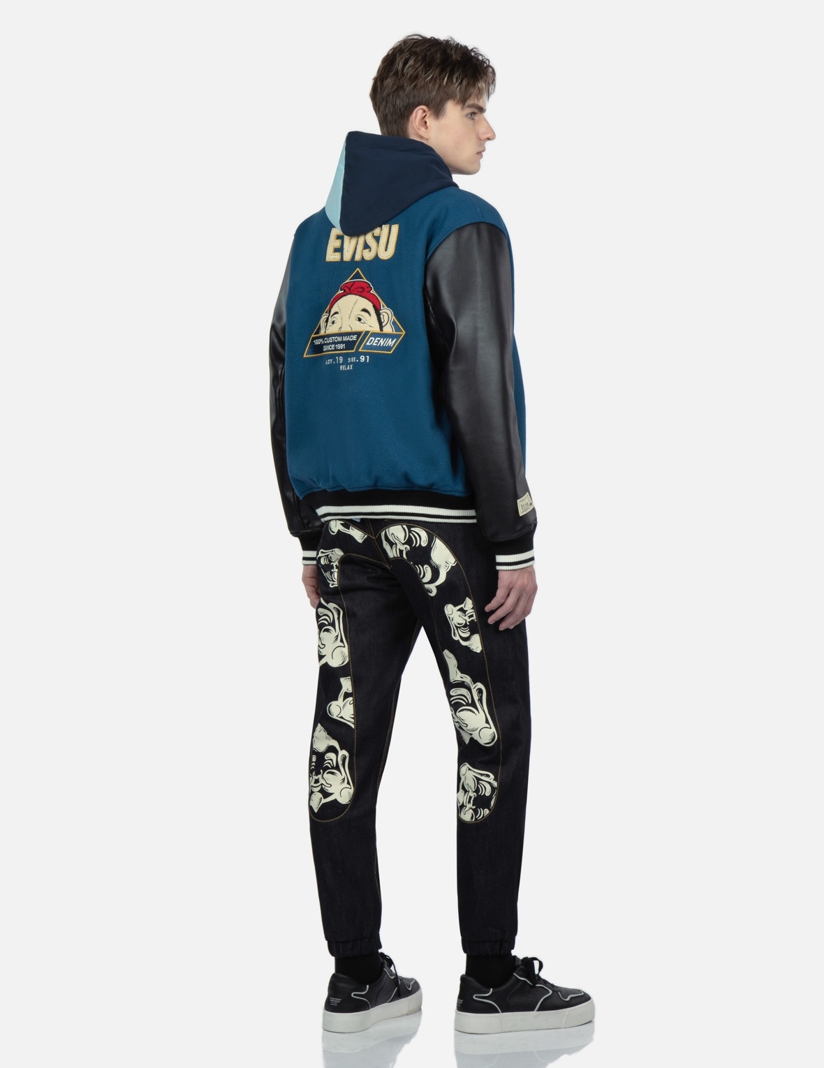 “HIDE-AND-SEEK” GODHEAD APPLIQUÉ BASEBALL JACKET - 3