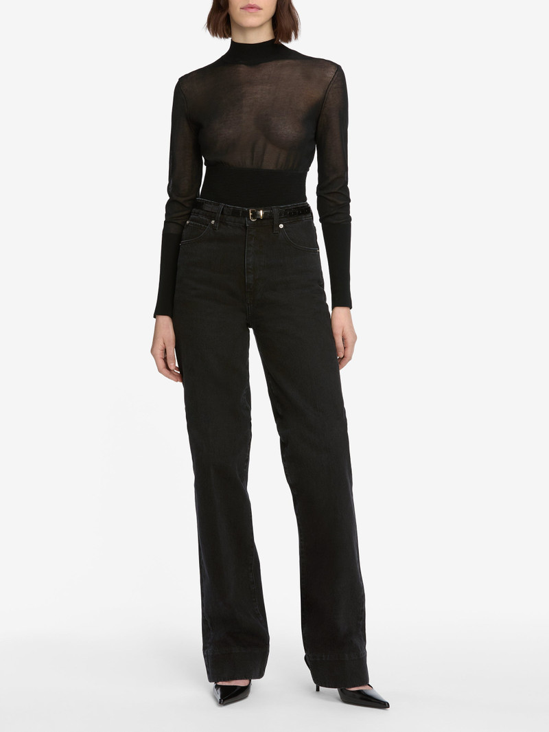 FRAME The Sleek Sweater in Black outlook