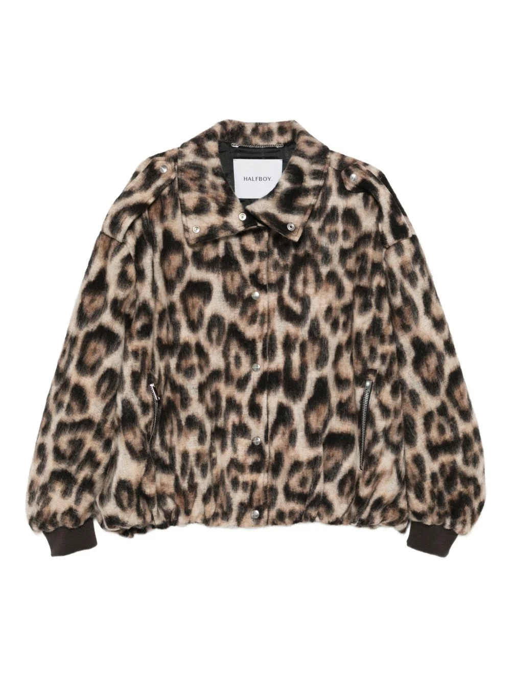 animal-print bomber jacket - 1