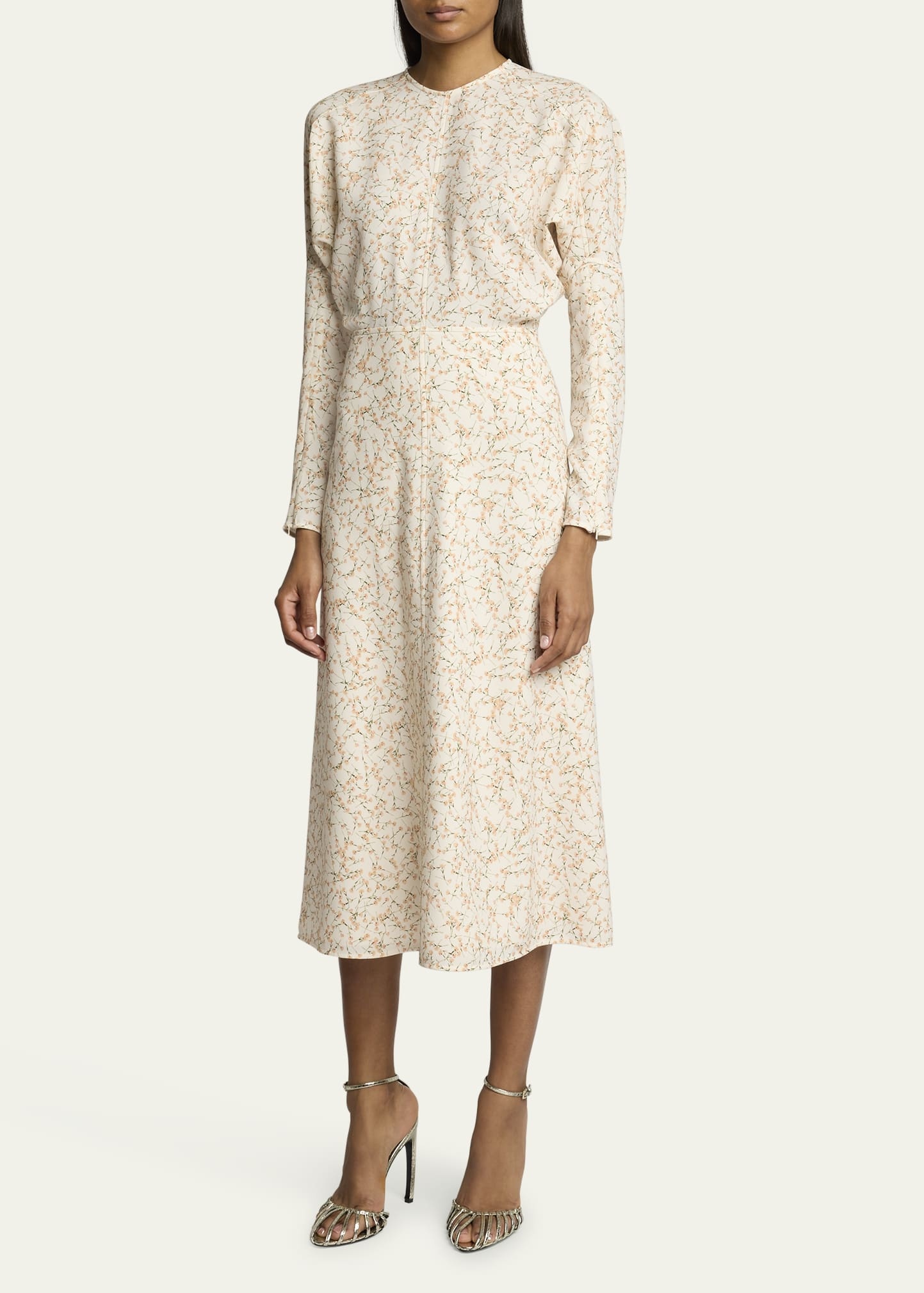 Printed Dolman-Sleeve Midi Dress - 4