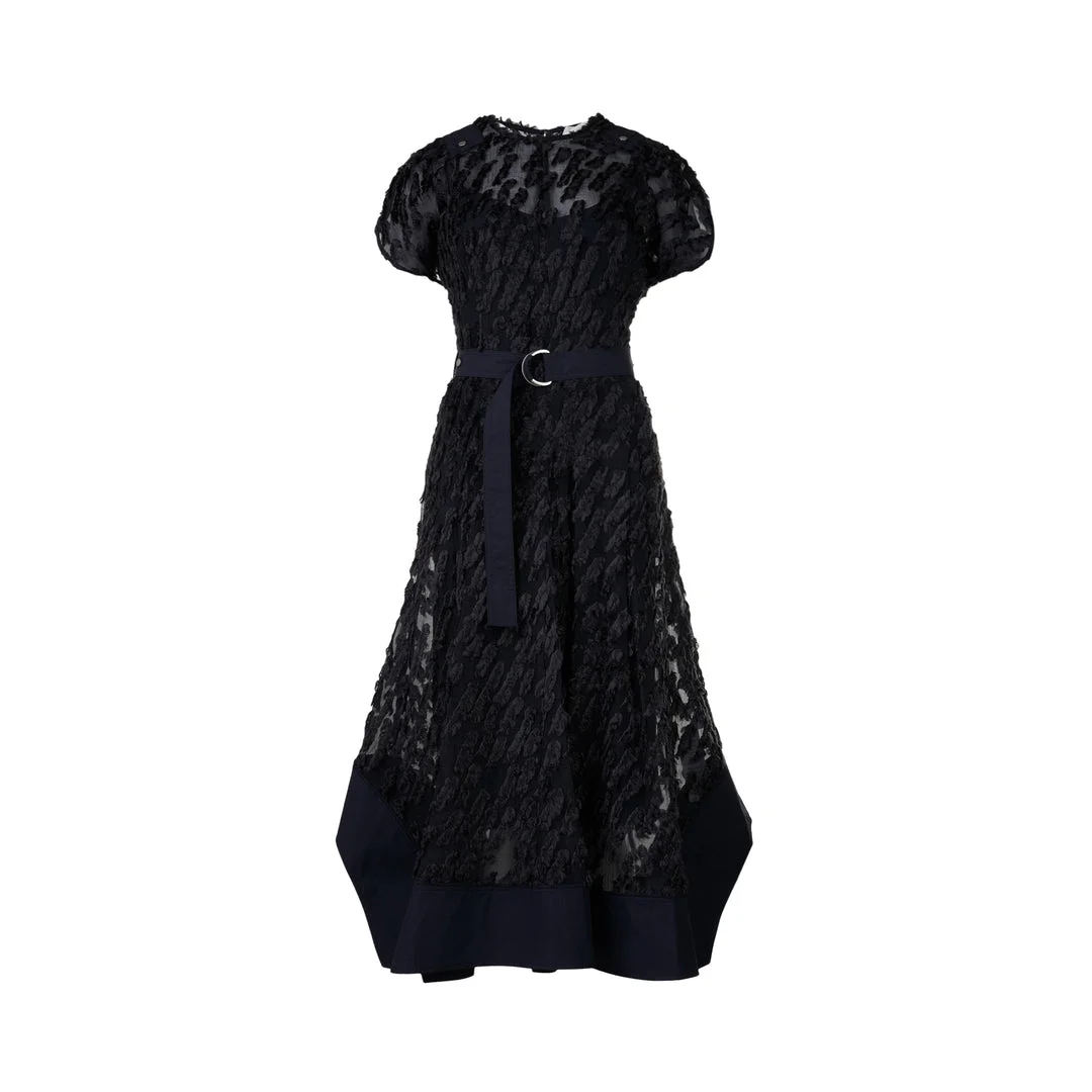 Texture Organza Belted Tulip Dress - 1