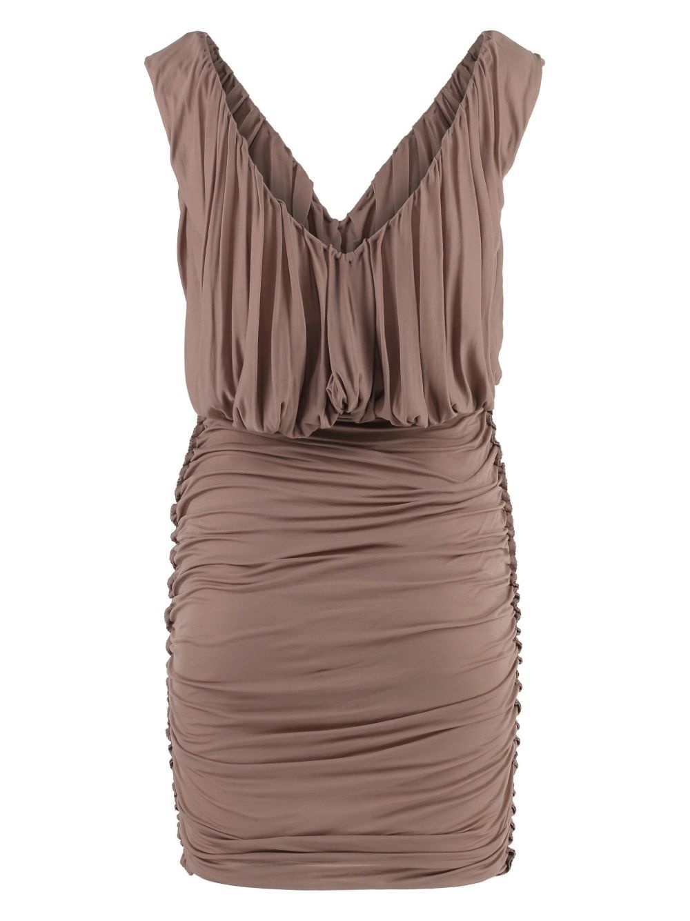 ruched V-neck minidress - 5