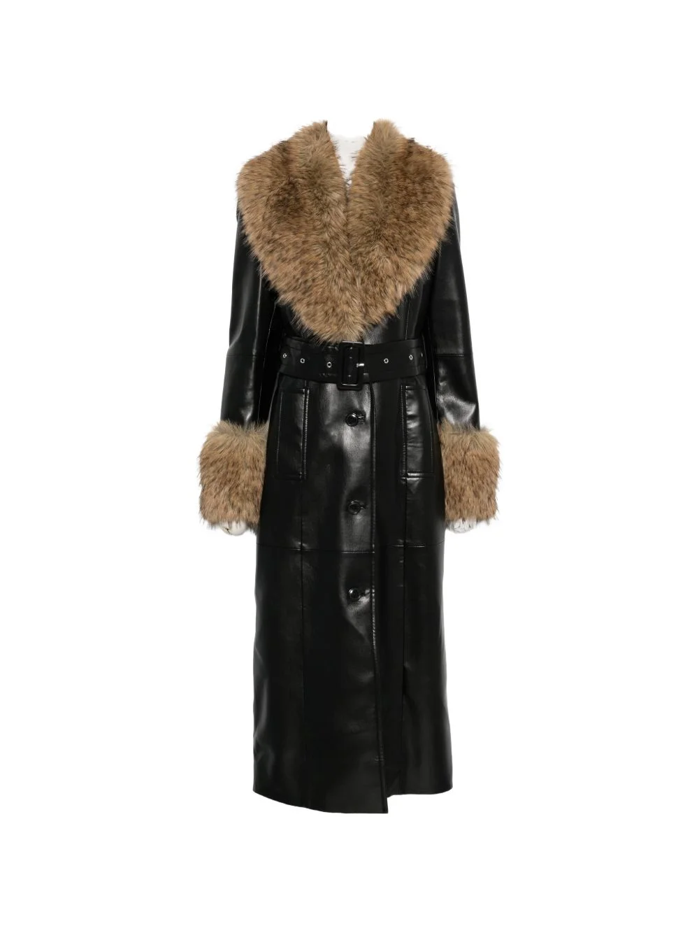 Estella faux-fur belted coat - 1
