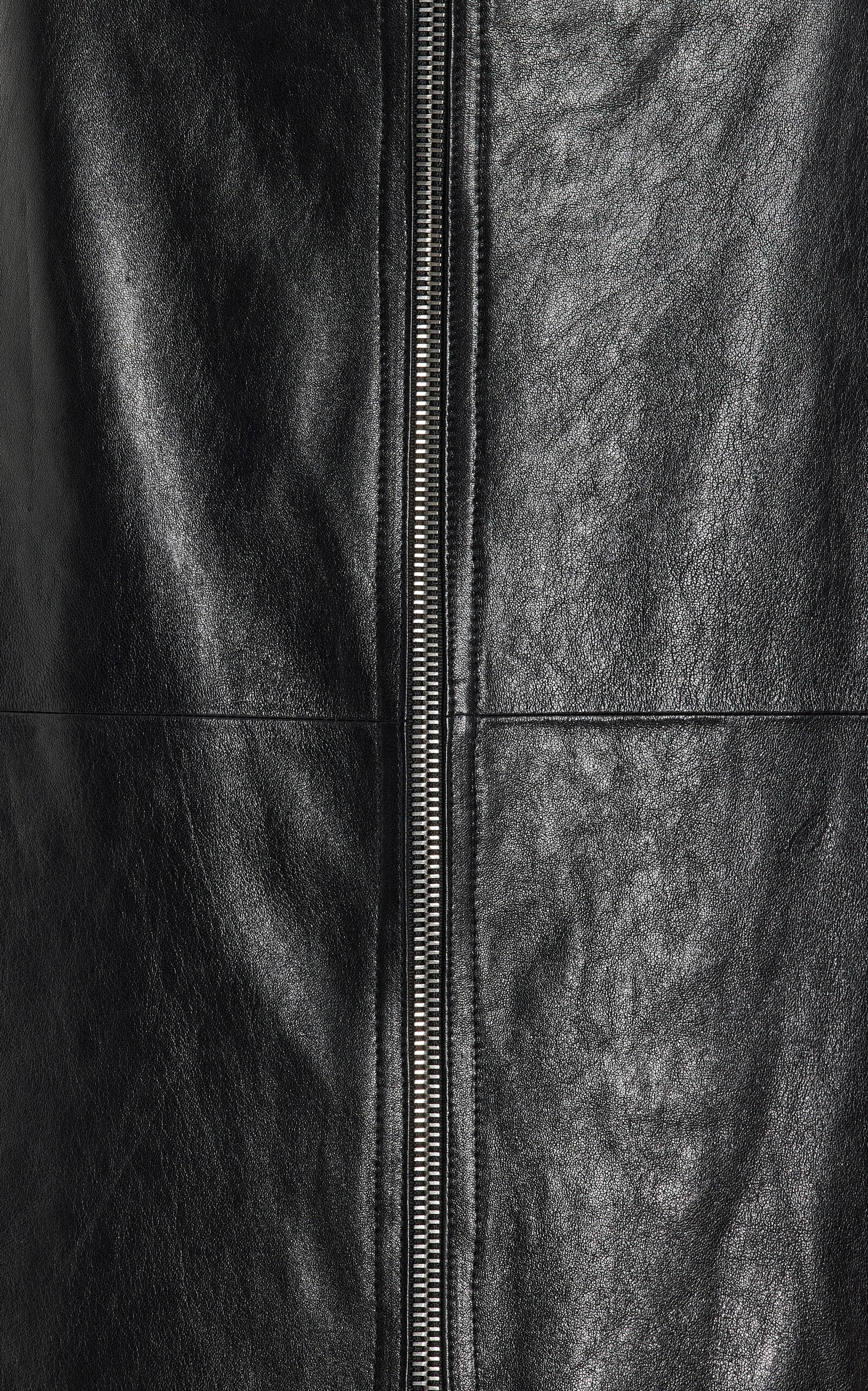 Ediaz Leather Midi Skirt black - 5
