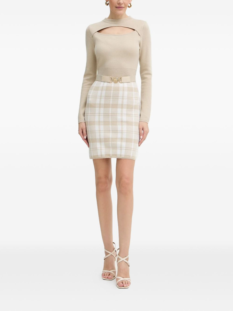 cutout check mini dress 1