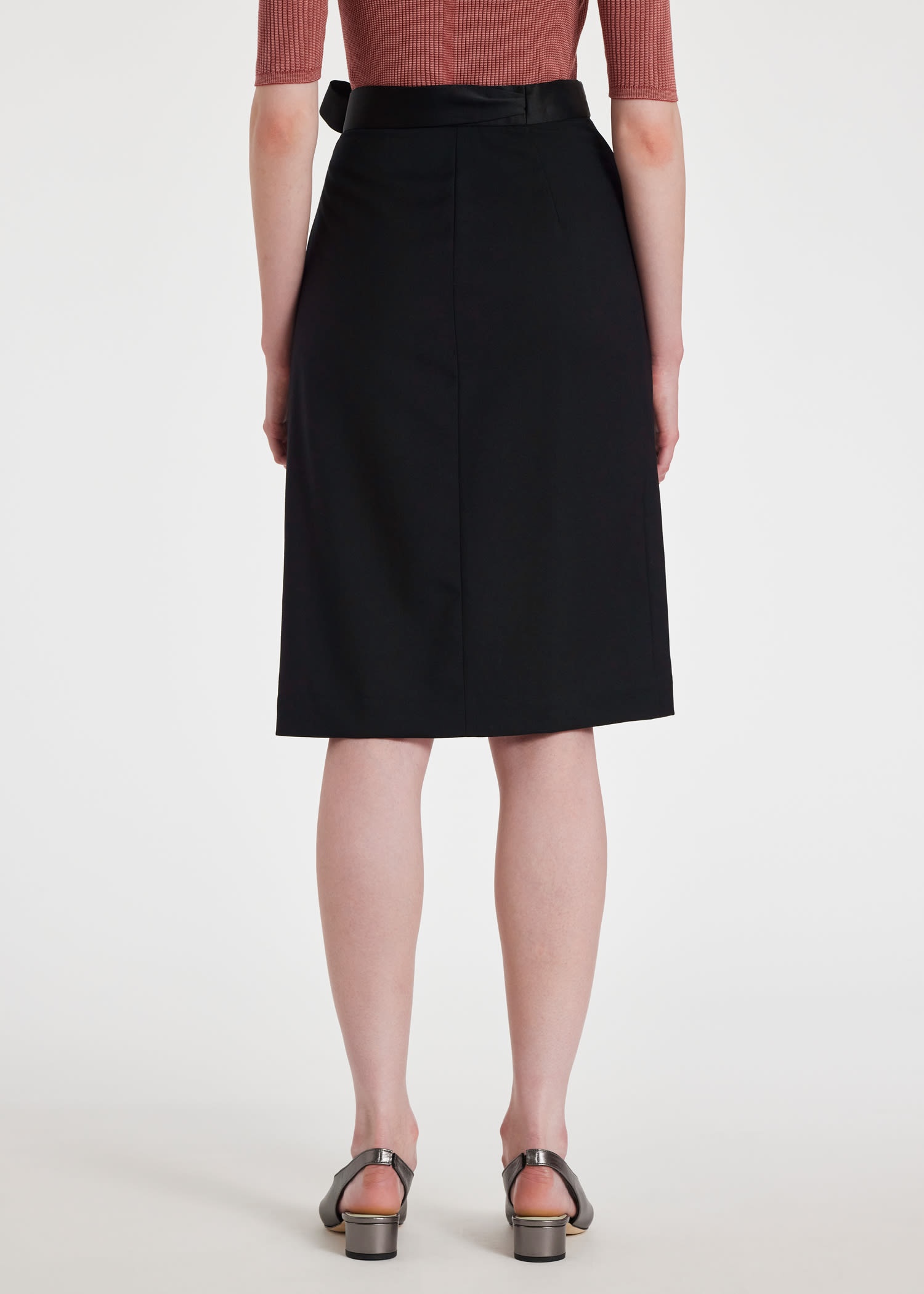 Black Satin Trim Skirt - 4