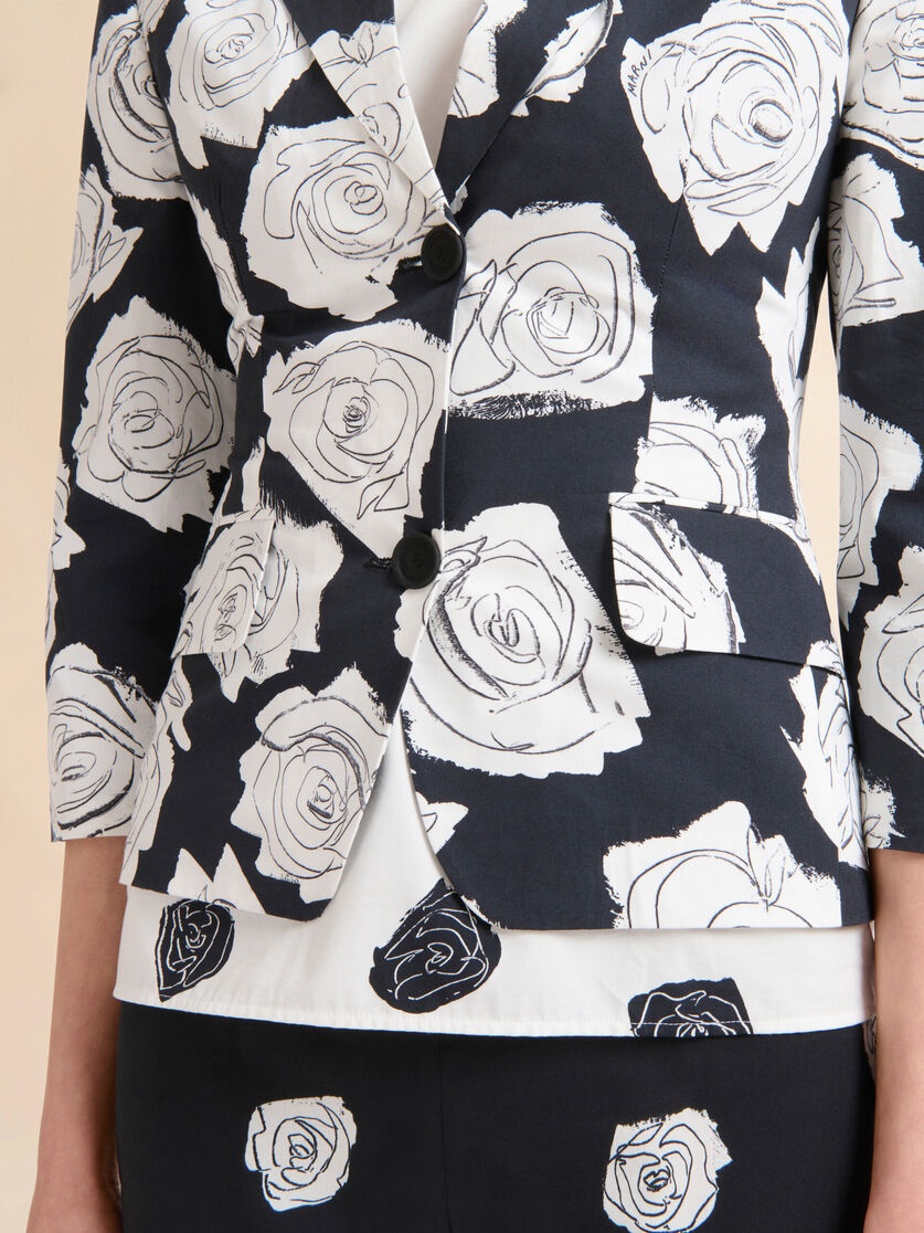 BLACK POPLIN BABY JACKET WITH AURORA PRINT - 5