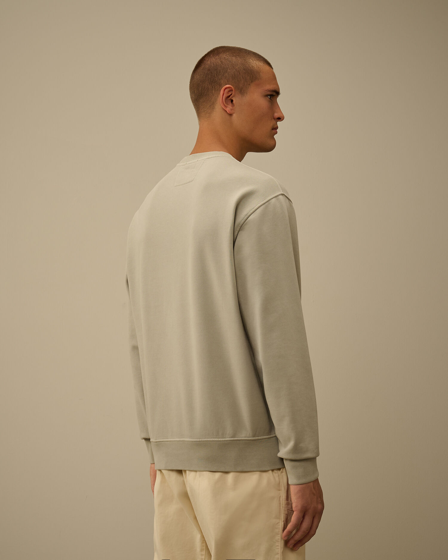 Brushed and Emerized Diagonal Fleece Crewneck Logo Sweatshirt - 4