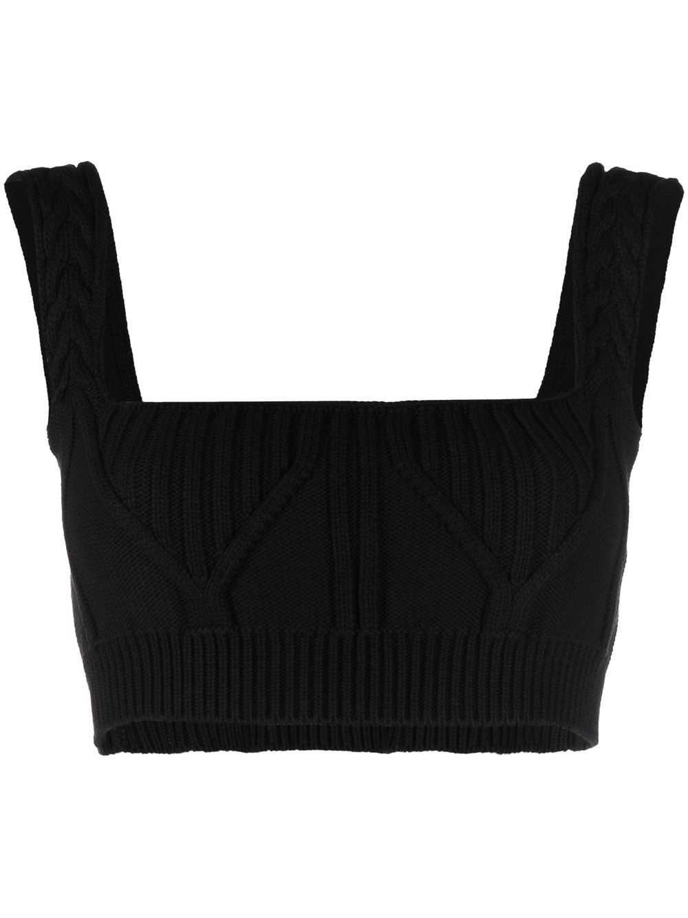 Miles ribbed-knit cropped top - 1