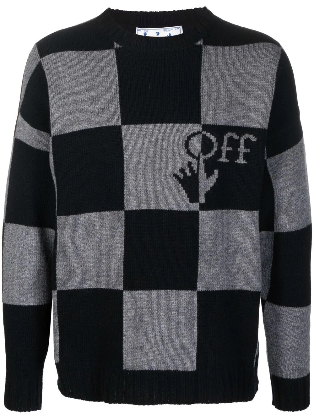 checkerboard logo intarsia-knit jumper - 1