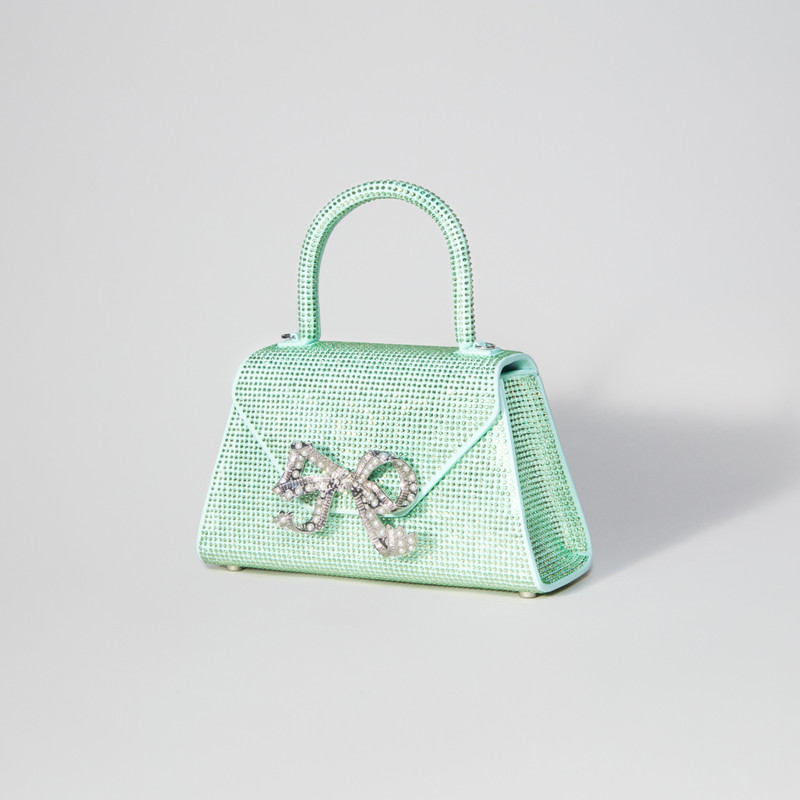 self-portrait Aqua Rhinestone Bow Envelope Mini Bag outlook