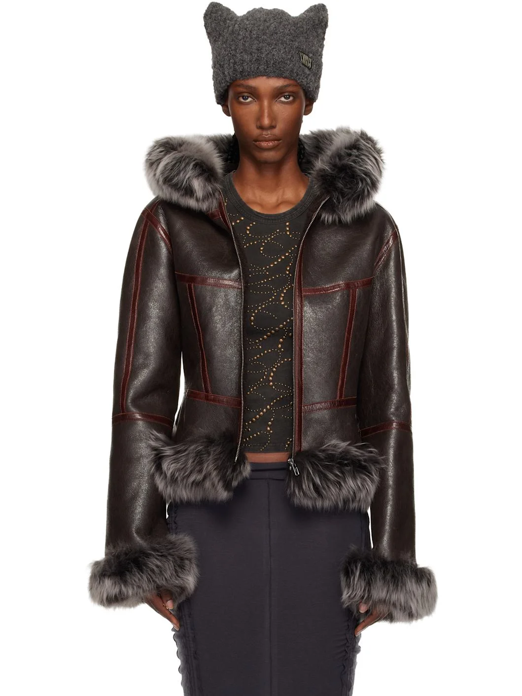 Brown Koko Shearling Jacket - 1