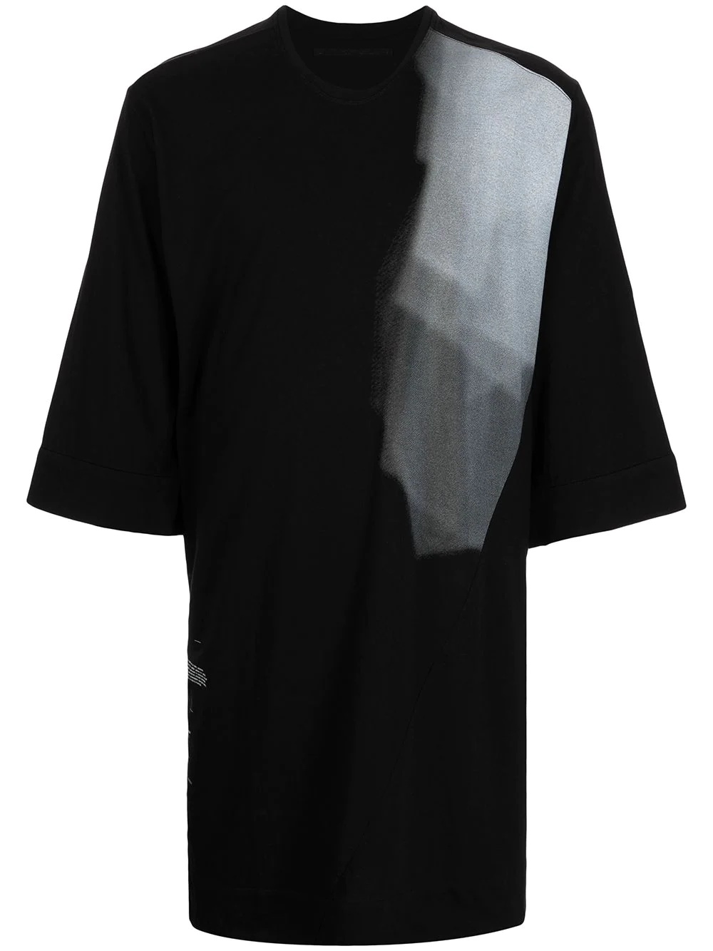 Slit printed long-line T-shirt - 1