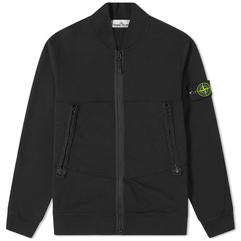 Stone Island Garment Dyed Bomber Jersey Jacket - 1