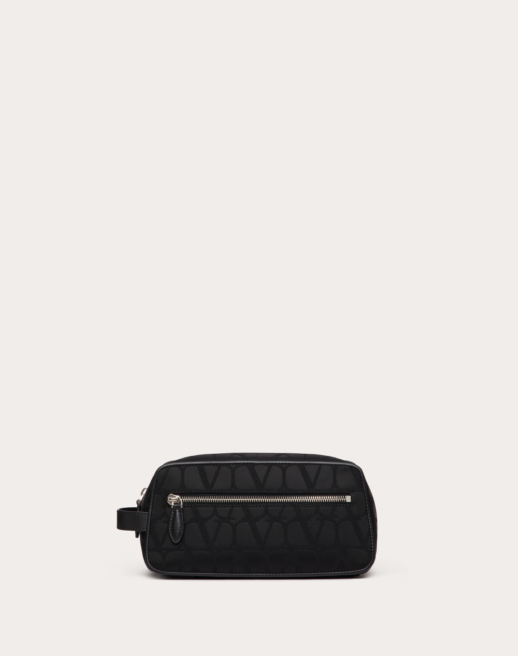 TOILE ICONOGRAPHE WASHBAG IN TECHNICAL FABRIC WITH LEATHER DETAILS - 1