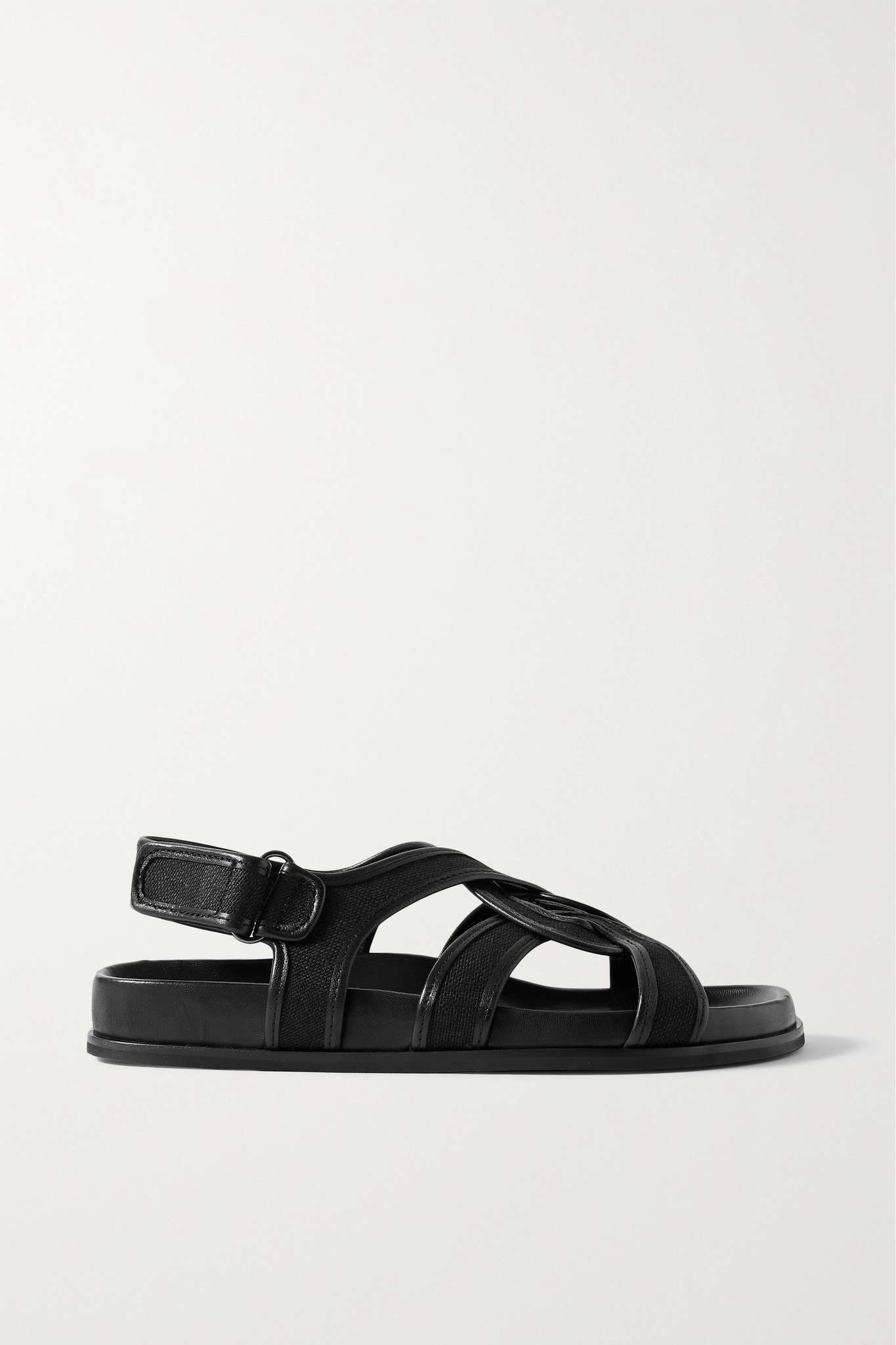 The Chunky leather-trimmed canvas sandals - 1