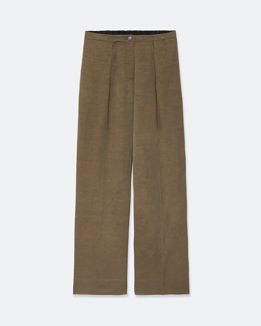 LEONIE MID-RISE SATIN WIDE-LEG PANTS - 1