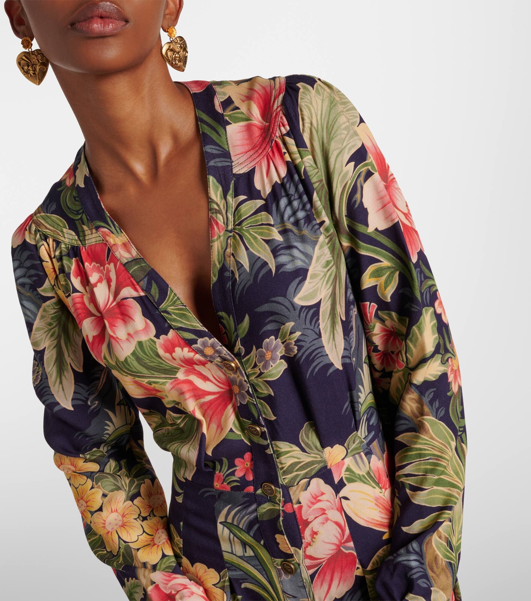 Jersey and fil coupé jacquard maxi dress - 4