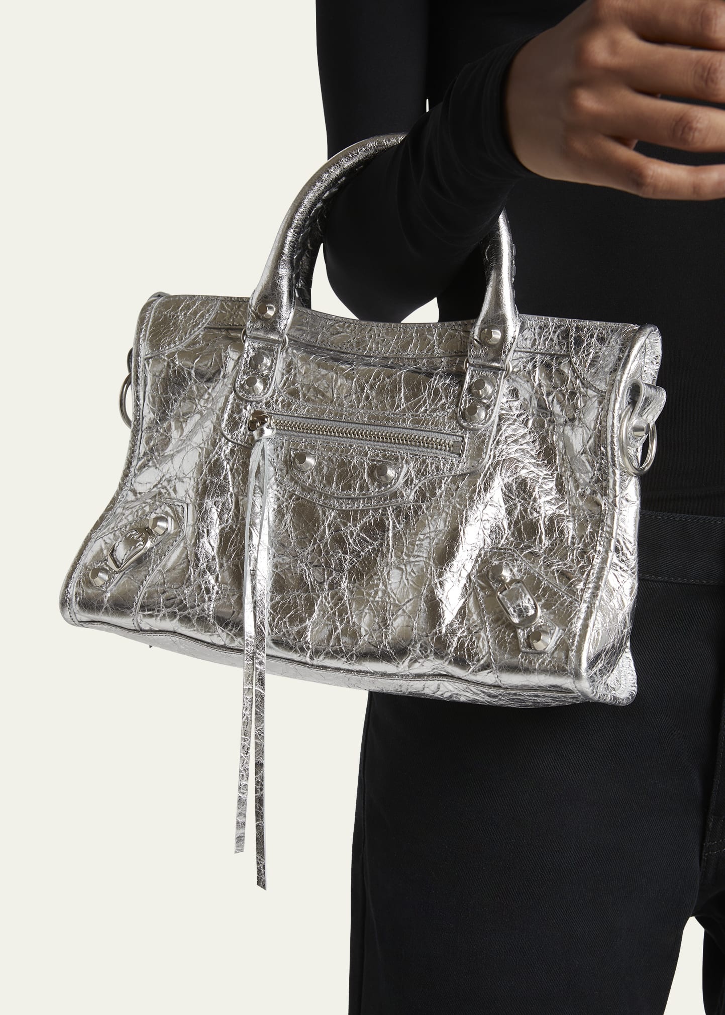 Le City Small Metallic Leather Tote Bag - 2
