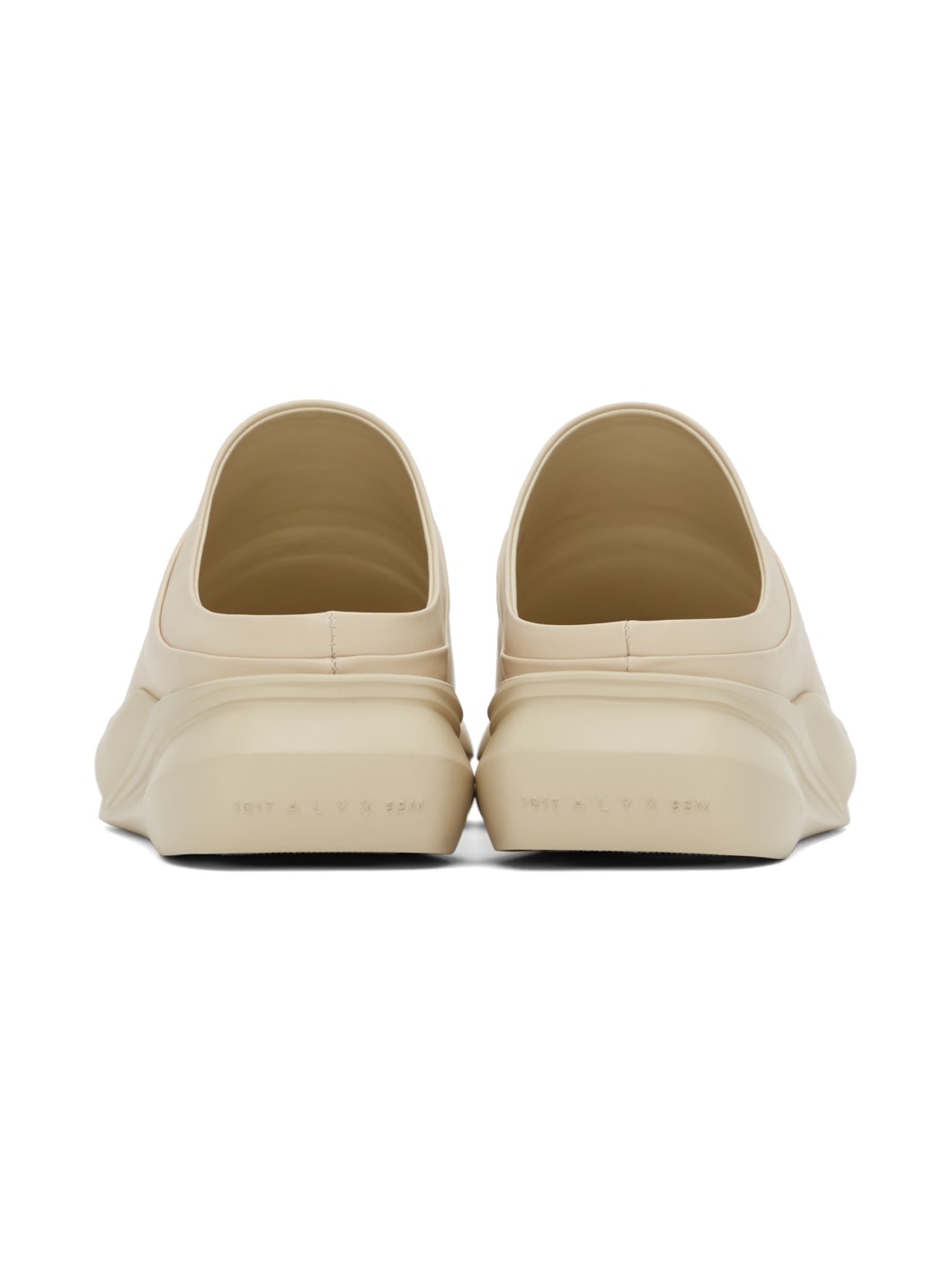 Beige Mono Mules - 4