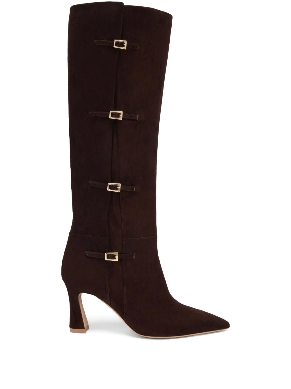 70mm Nolan buckle-detail suede knee-high boots - 1