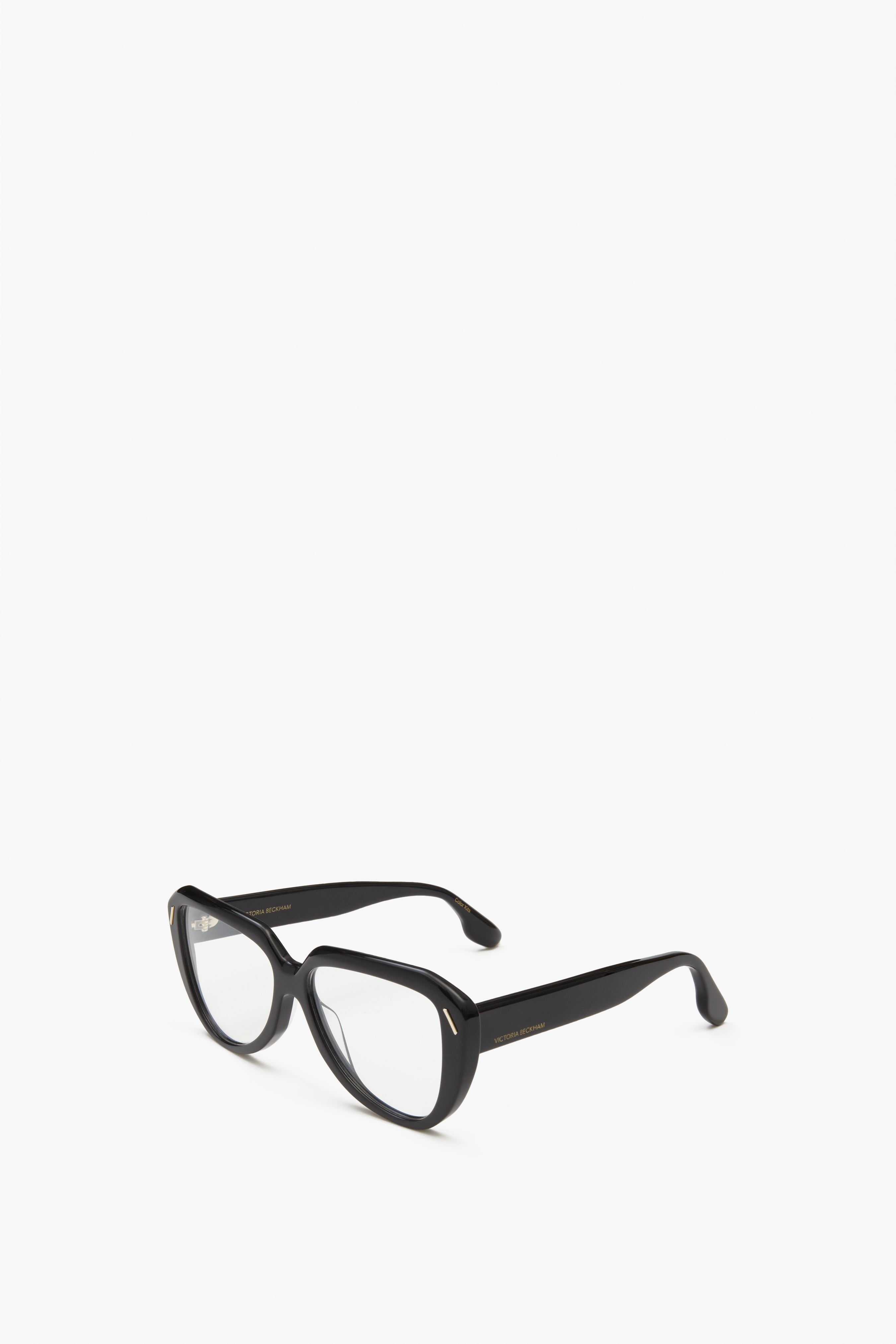 Sculptural Optical Glasses in Black - 2