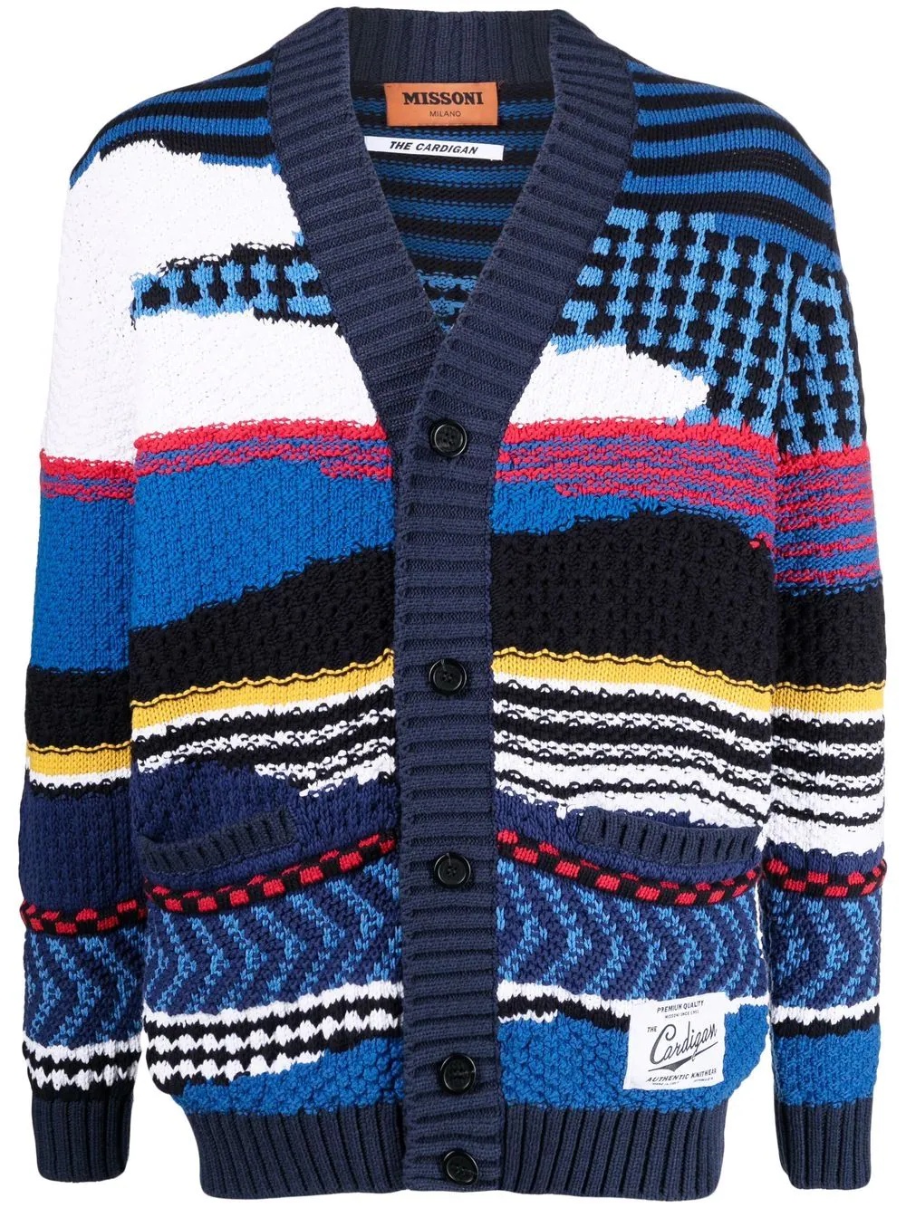 colour-block button-up cardigan - 1