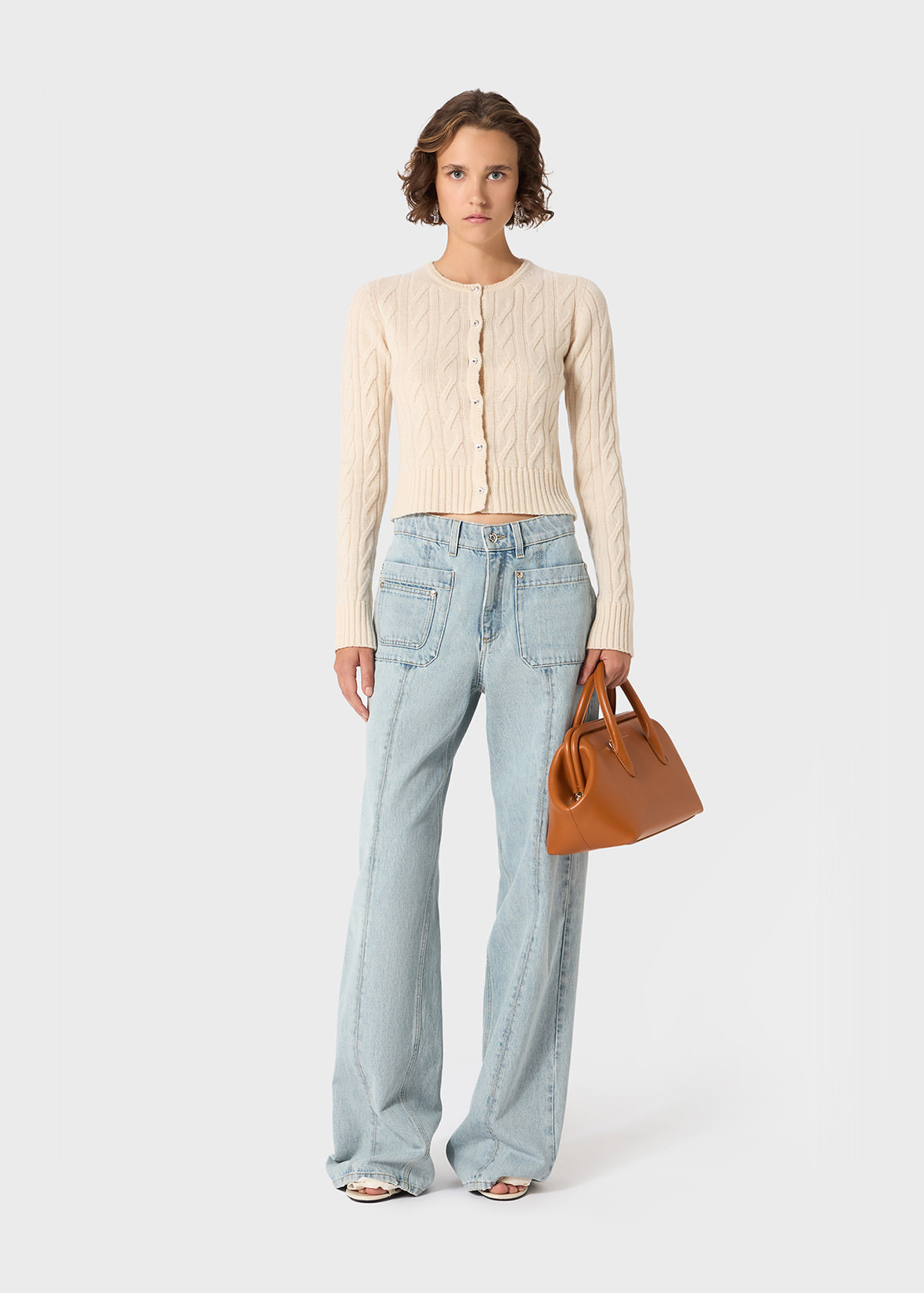 WOOL AND CASHMERE CARDIGAN WITH JEWEL BUTTONS - 2