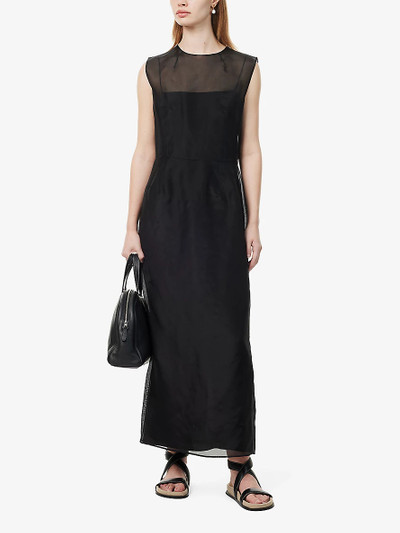 GABRIELA HEARST Maslow semi-sheer silk midi dress outlook