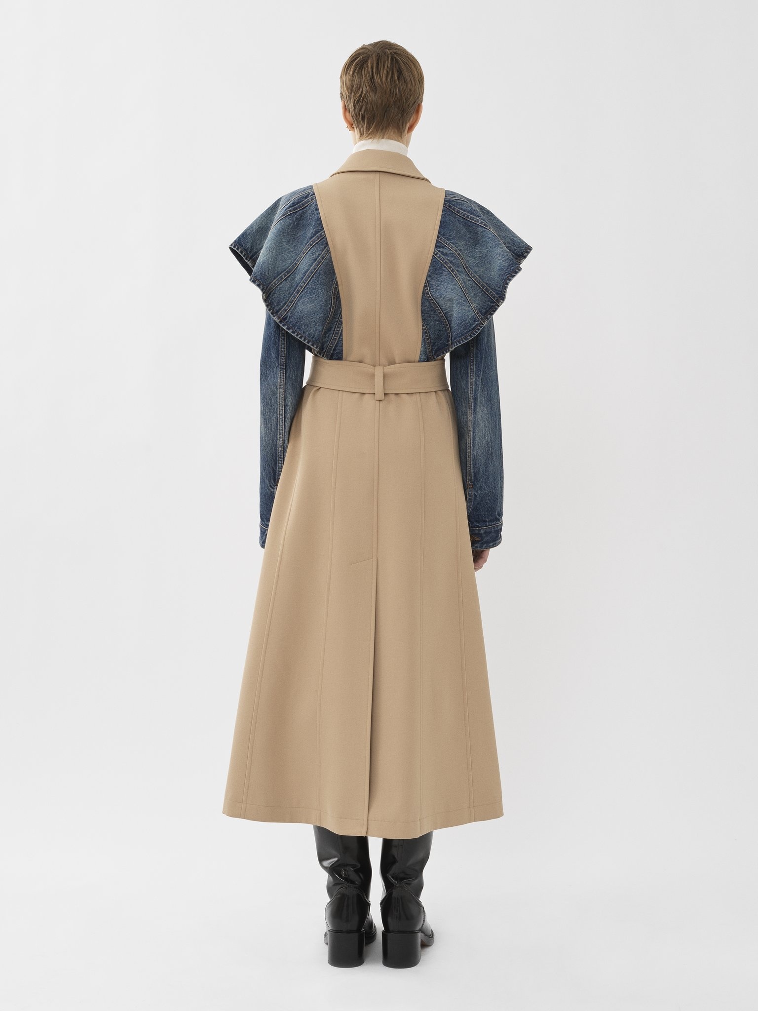 BIMATERIAL TRENCH COAT - 4
