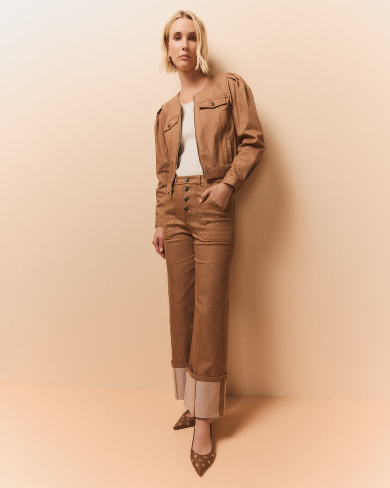 Cinq à Sept Cuffed Benji Cropped Flare Pants outlook