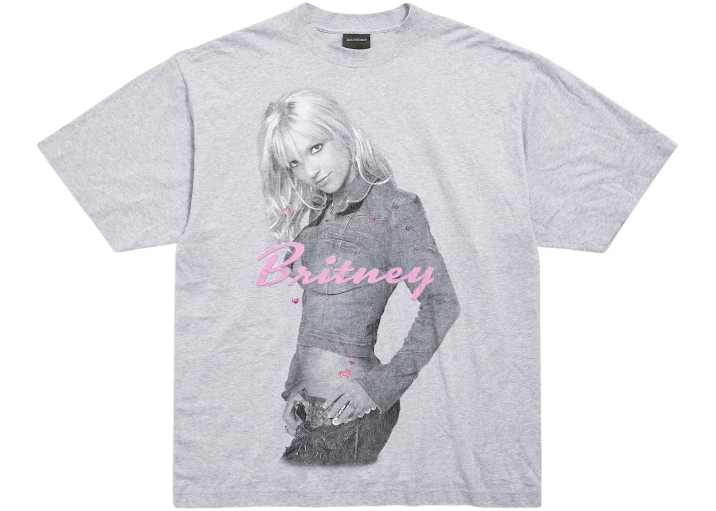 Balenciaga Music Britney Spears Series T-shirt Medium Fit Light Grey/Pink - 1