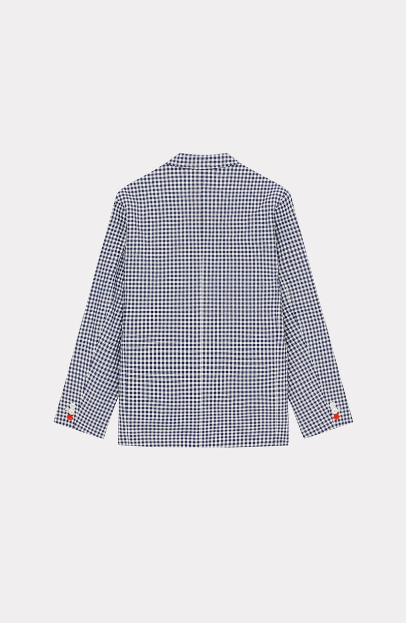 KENZO Oversized gingham blazer outlook