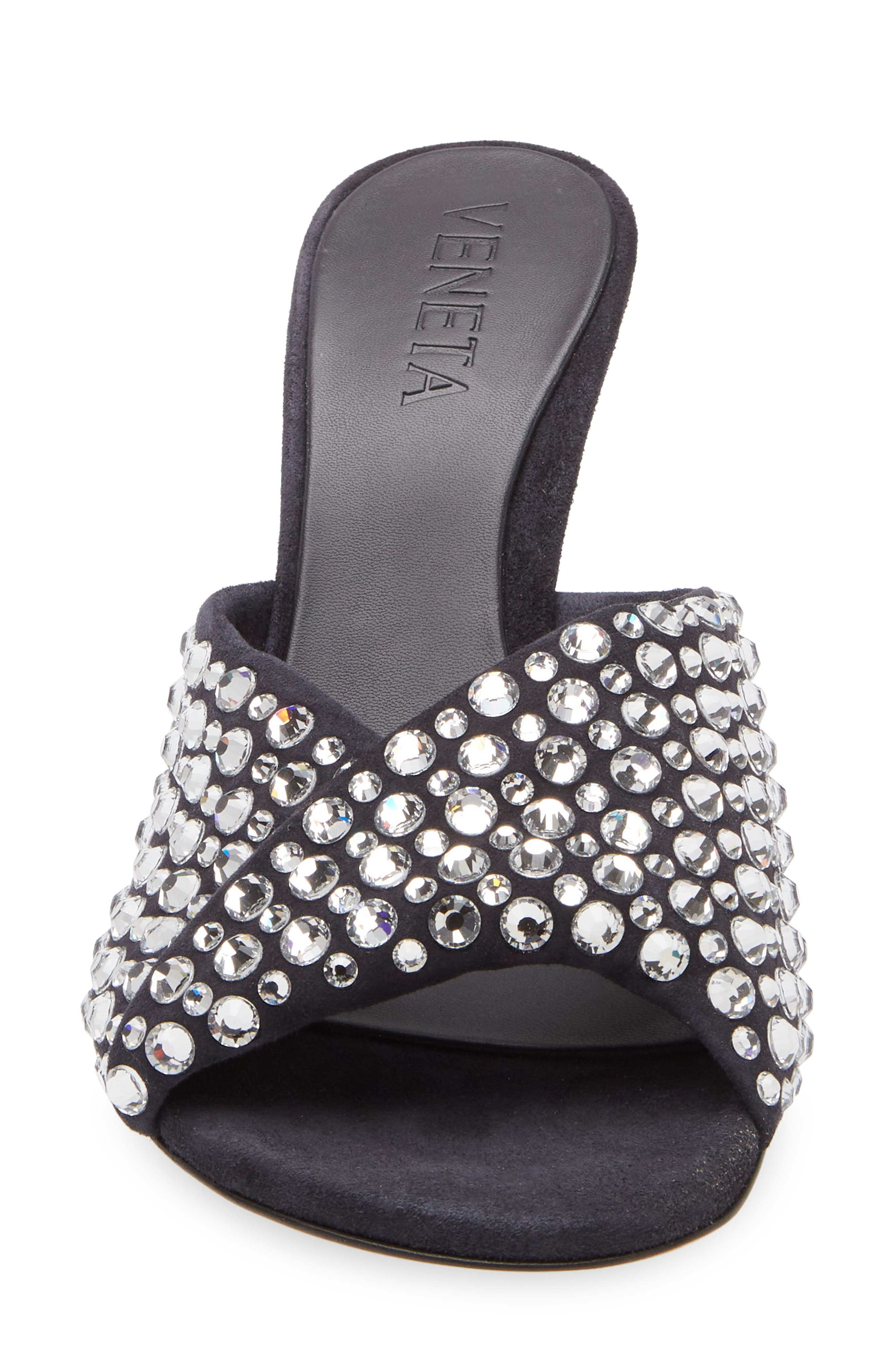Bottega Veneta Blink Rhinestone Lambskin Suede Sandal (Women)
 in Shadow at Nordstrom - 4